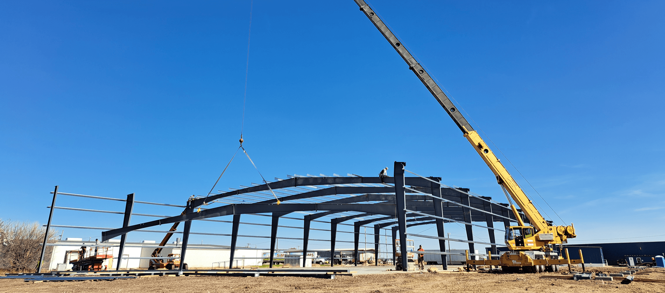 steel building concrete flat