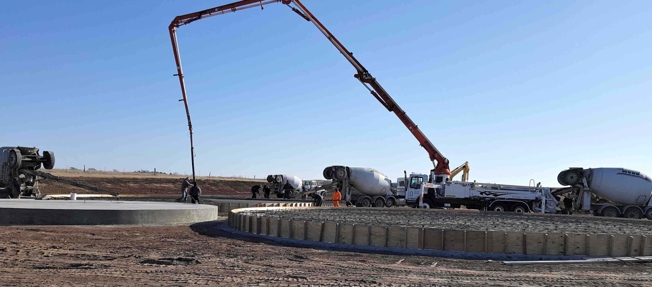 concrete base in production