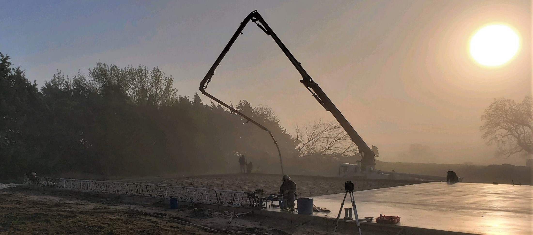 concrete pad drying